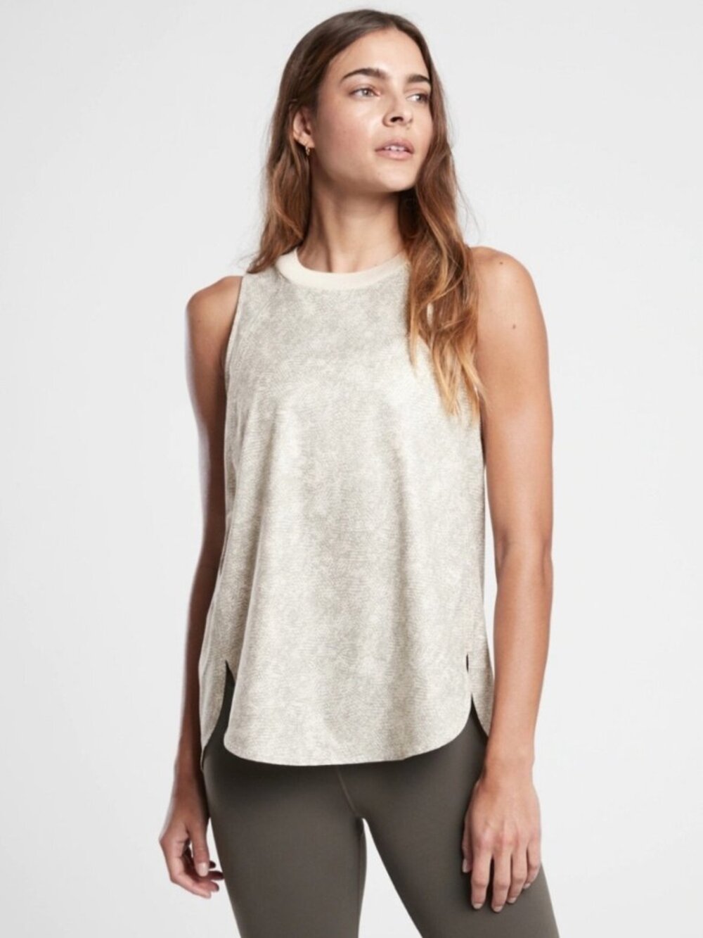 Athleta Women’s Zephyr Print Tank Top Viper Gray Size Small  NEW!